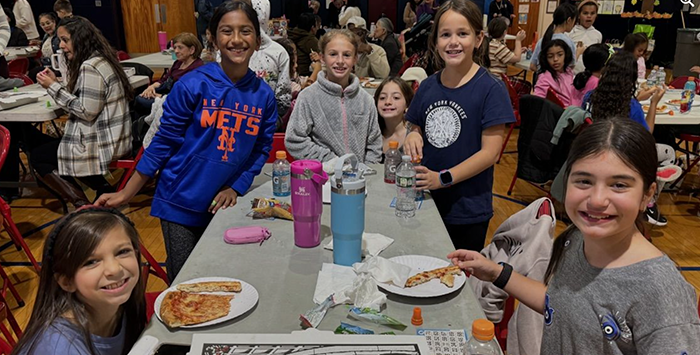 Students having fun playing bingo