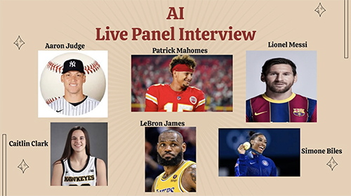 Ai-Live Panel Interview - Aaron Judge, Patrick Mahomes, Lionel Messi, Caitlin Clark, LeBron James, Simon Biles