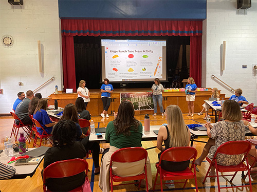 Group of teacher watching a presentation