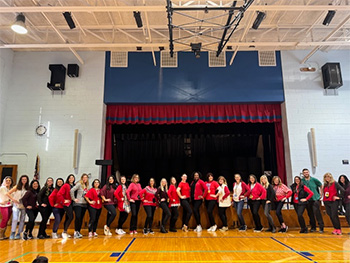 Ridge Ranch students and staff kickline